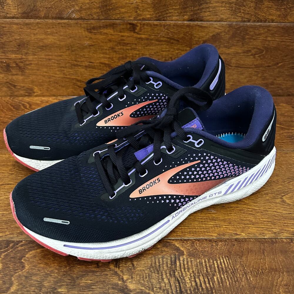 BROOKS Adrenaline GTS 22 Running Shoes Navy Purple Lilac Women’s Size 10.5 - Picture 2 of 8